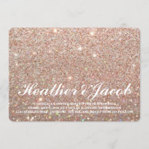 Invite - Rose Gold Glit Fab Wedding