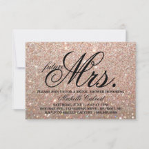Invite-Rose Gold Glitter BridalShower future Mrs.