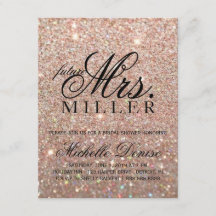 Invite -Rose Gold Glitter Fab future Mrs. Bridal