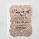 Invite - Rose Gold Glitter Fab Sweet 16<br><div class="desc">Grand Sweet Sixteen invite with glitter-look background.</div>