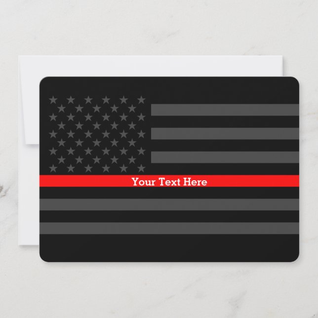 Invite Thin Red Line Personalised Black US Flag (Front)