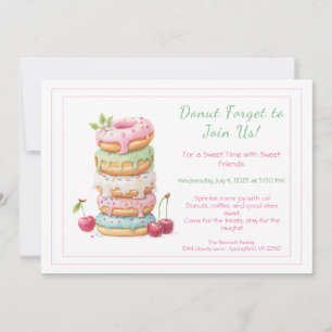 Invite to a Sweet Doughnut Party Colourful Celebra