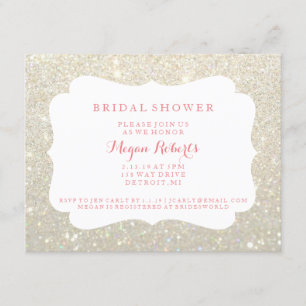 Invite - White Gold Glit Fab Bridal Shower Day P