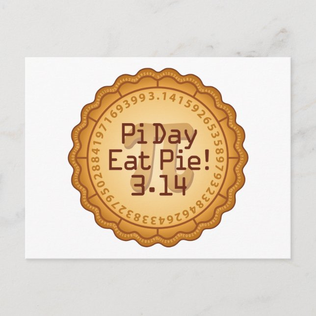 Invite Your Friends, Pi Day Party Postcard (Front)