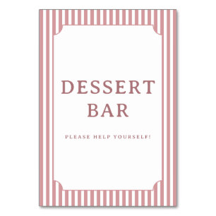 Inviting Blush Pink Dessert Bar Sign Table Number
