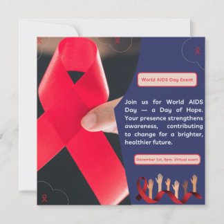 Inviting Change: Help Fight AIDS Day Awareness  Invitation