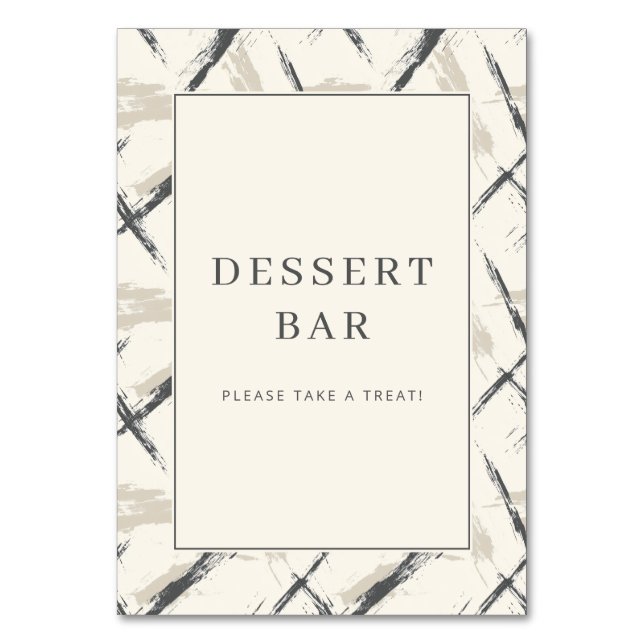 Inviting Neutral Dessert Bar Sign Table Number (Front)