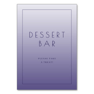 Inviting Purple Minimalist Dessert Bar Sign Table Number