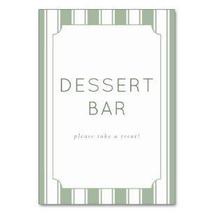 Inviting Sage Green Dessert Bar Sign Table Number