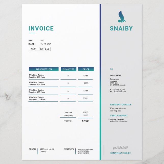 Invoice (Front)