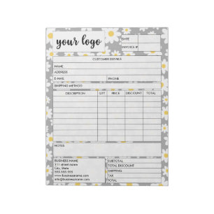 Invoice Business Sales Form Receipt, Add Logo Notepad
