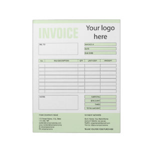 Invoice Form Business Quotation Add Logo Notepad