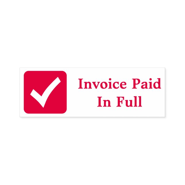 "Invoice Paid In Full" + Check Mark Icon Self-inking Stamp (Design)
