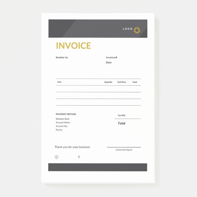 invoice post-it notes (Front)