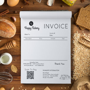 Invoice Sales Receipt Small Business Bakery Icons Notepad
