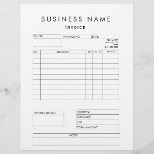 Invoice Small Business Supplies Custom Letterhead