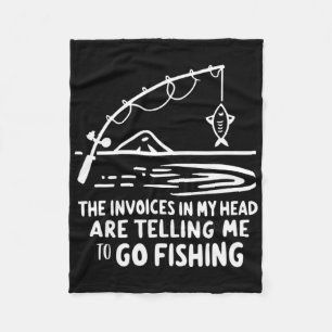 Invoices In My Head Fishing Funny Accounting Cpa Fleece Blanket
