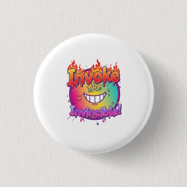 Invoke the Invincible – Unleash Your Inner Power  3 Cm Round Badge (Front)