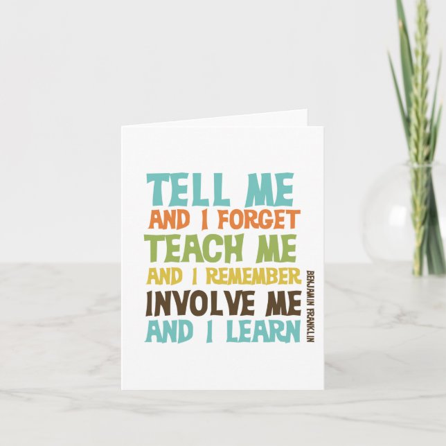 Involve Me Inspirational Quote Card (Front)