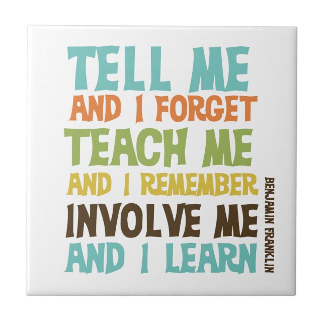 Involve Me Inspirational Quote Tile (Front)