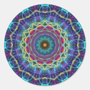 Inward Flower  kaleidoscope Classic Round Sticker