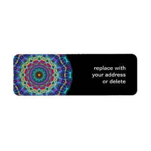 Inward Flower kaleidoscope Return Address Label