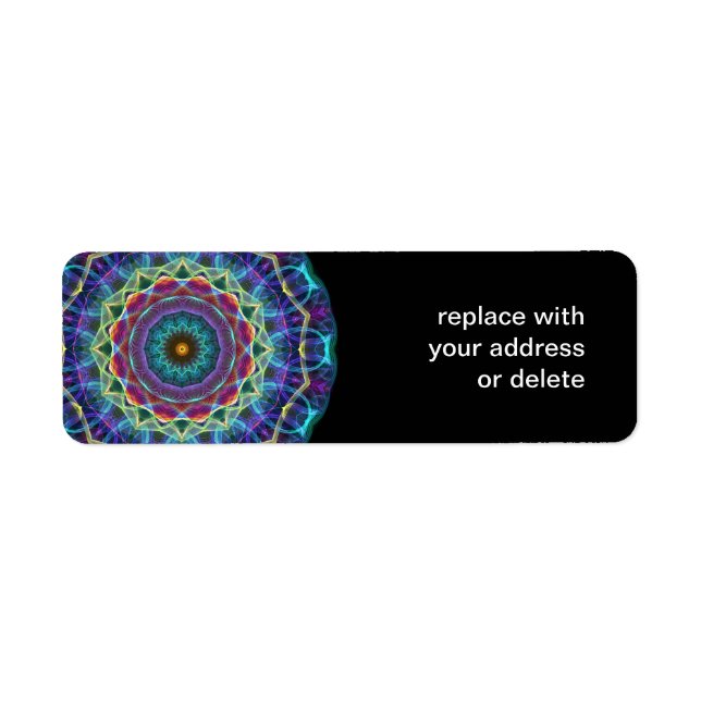 Inward Flower  kaleidoscope Return Address Label (Front)