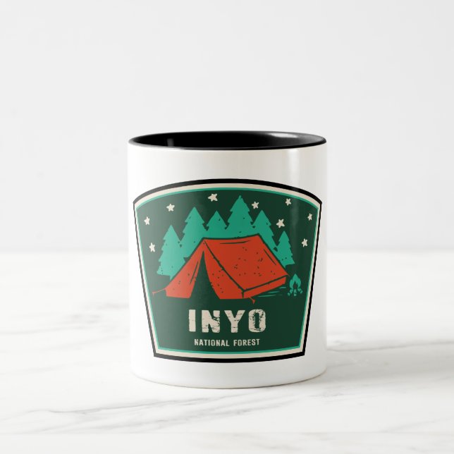 Inyo National Forest Camping Two-Tone Coffee Mug (Center)