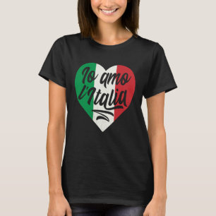 Io L' Italia Heart Italy Country Italian Flag T-Shirt