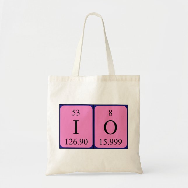 Io periodic table name tote bag (Front)