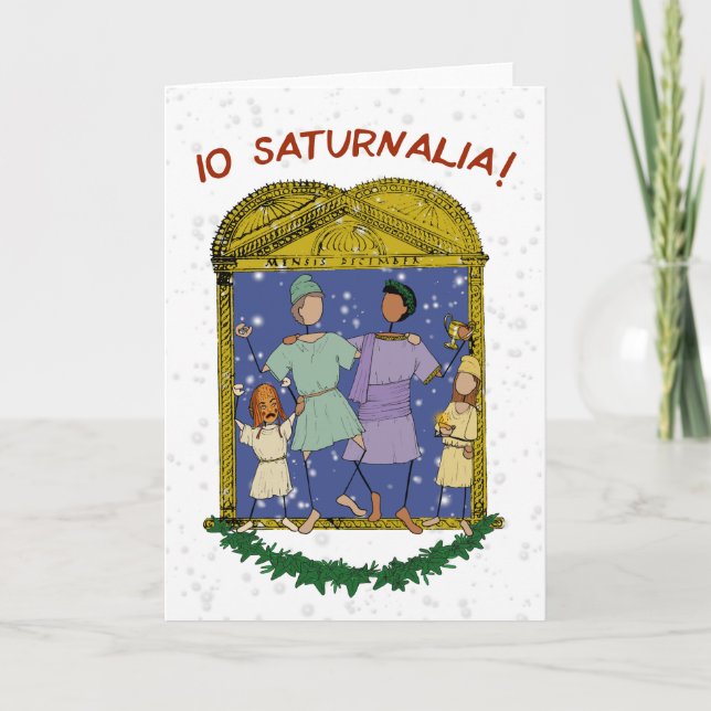 Io Saturnalia! Festive Greetings card (Front)