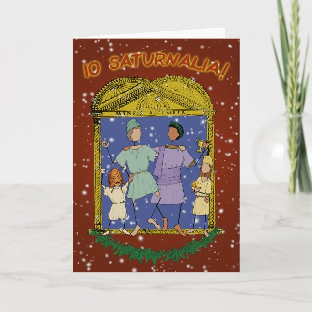 Io Saturnalia! Folded Announcement Card (Front)