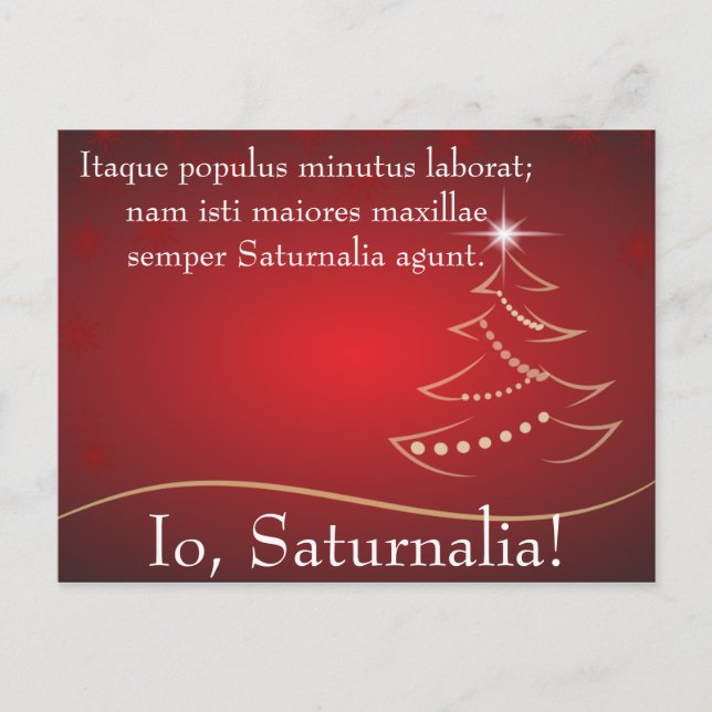 Io Saturnalia Quote from Petronius Invitation Postcard (Front)