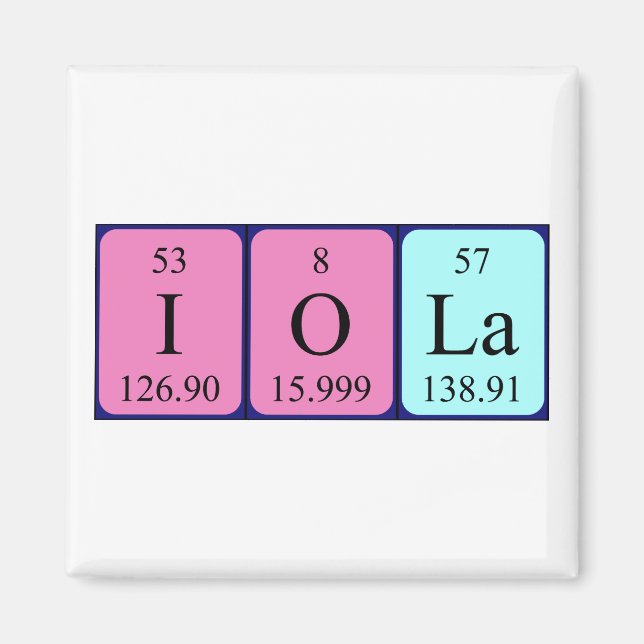 Iola periodic table name magnet (Front)