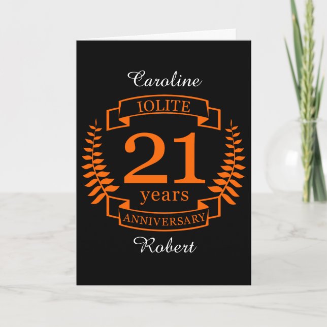 Iolite Gemstone wedding anniversary 21 years Card (Front)