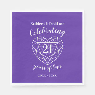 Iolite wedding anniversary 21 years of love napkin