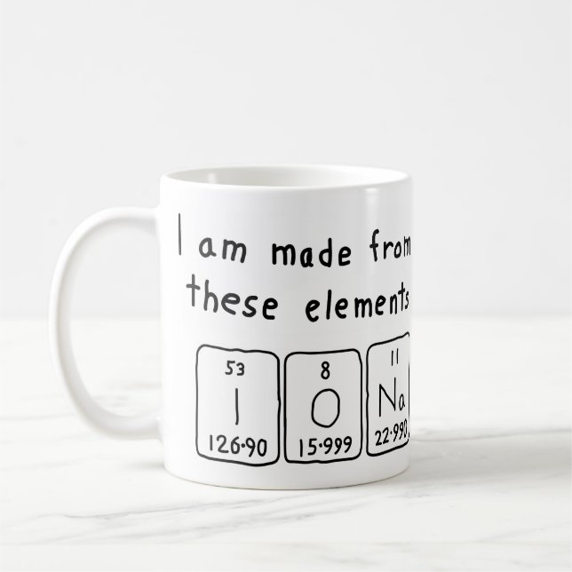 Iona periodic table name mug (Left)