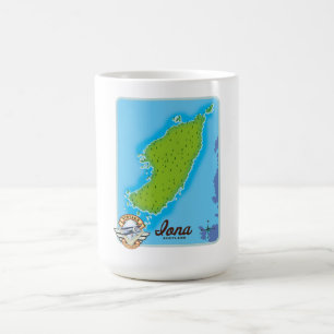 Iona scotland map coffee mug
