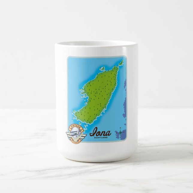 Iona scotland map coffee mug (Center)