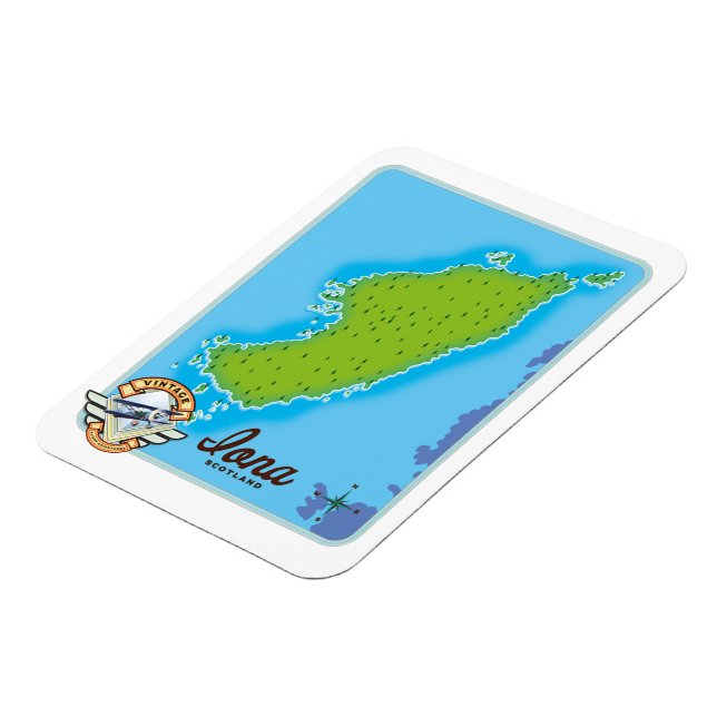 Iona scotland map magnet (Left Side)