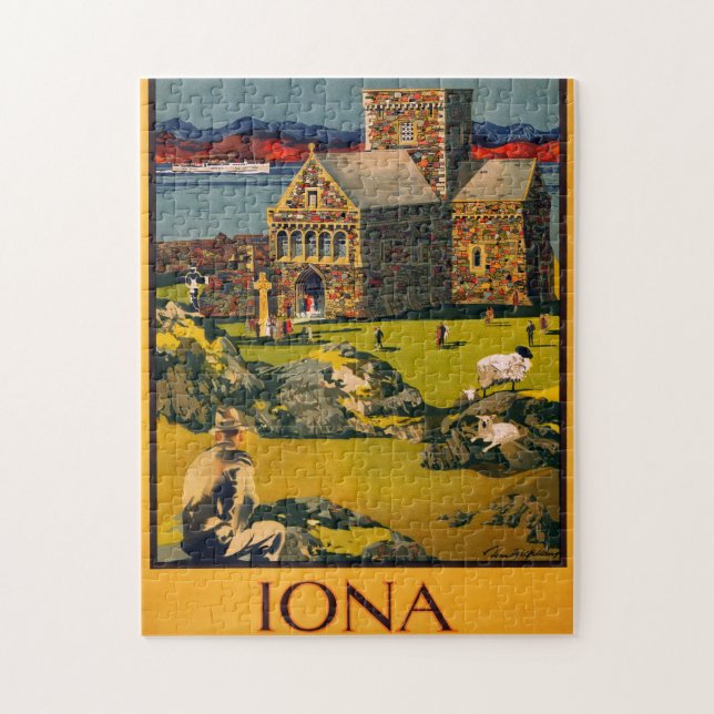 Iona - See this Scotland by MacBrayne's steamers Jigsaw Puzzle (Vertical)
