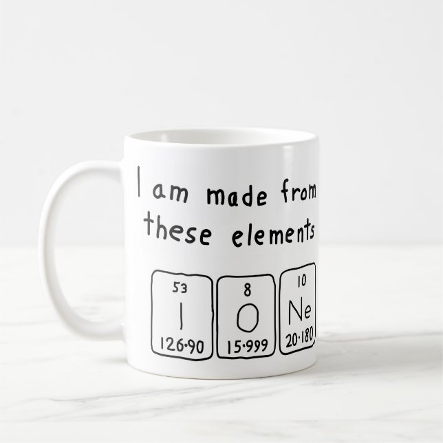 Ione periodic table name mug (Left)