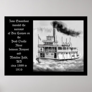 Ione Steamboat circa 1899 to 1910 original artwork Poster