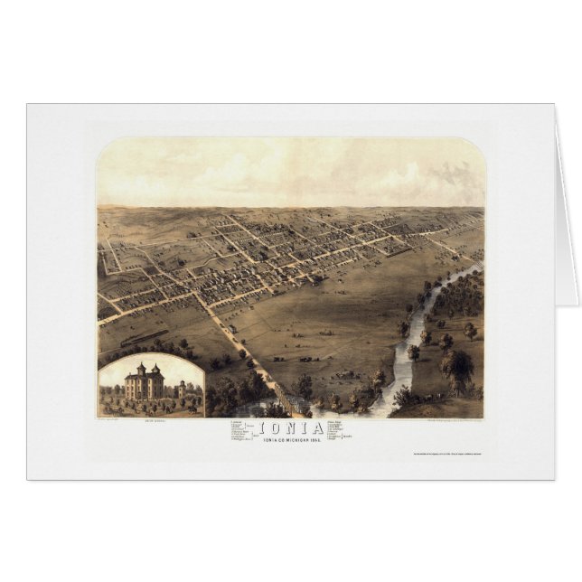 Ionia, MI Panoramic Map - 1868 (Front Horizontal)