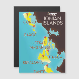 Ionian Islands map poster.