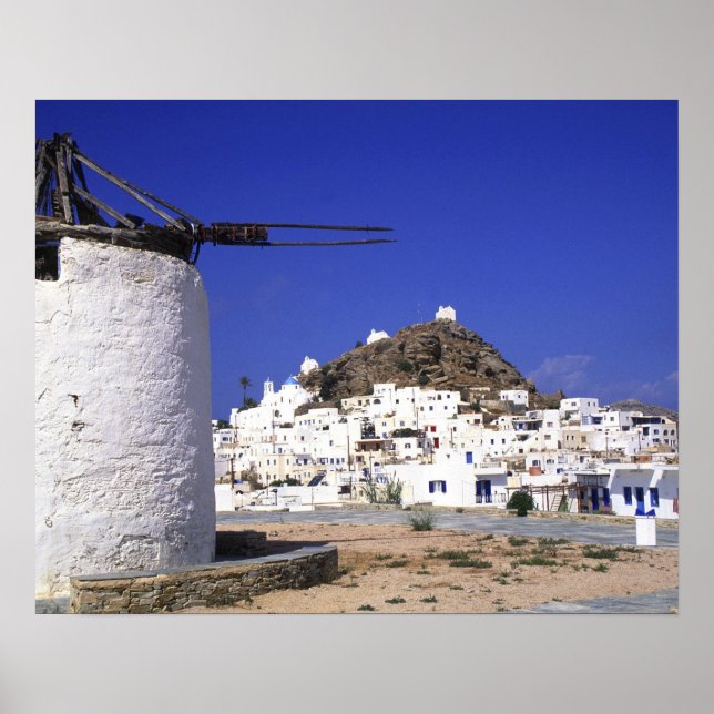 Ios, Greece. The beautful and crisp, white and Poster (Front)