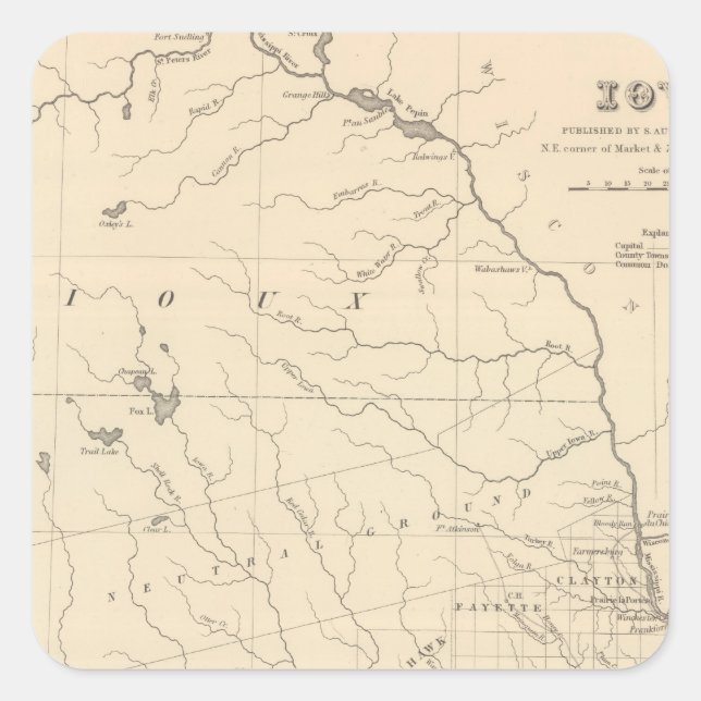 Iowa 2 square sticker (Front)