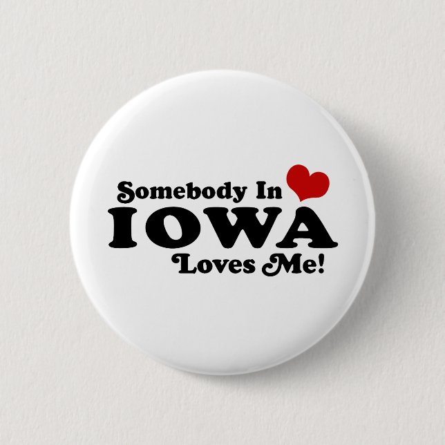 Iowa 6 Cm Round Badge (Front)
