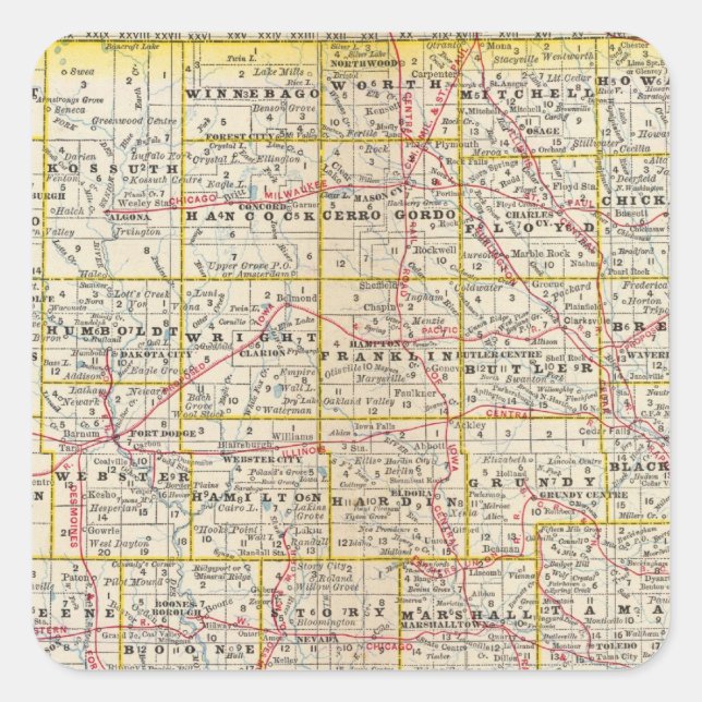 Iowa 6 square sticker (Front)