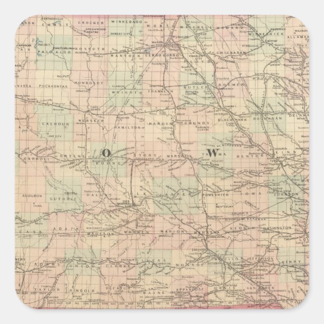 Iowa 6 square sticker (Front)
